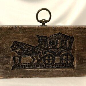 Vtg.Mold Horse w/Carriage & Horse w/Sleigh By Laxa Family Wall Hanging Decor